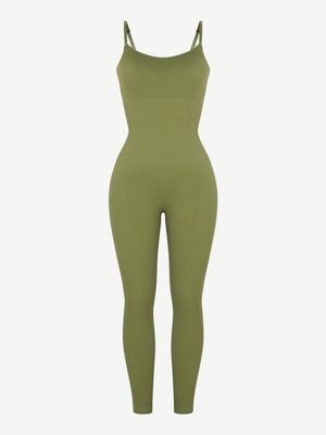 Wholesale High Stretchy Seamless Tummy Control Jumpsuit Removable cup pads