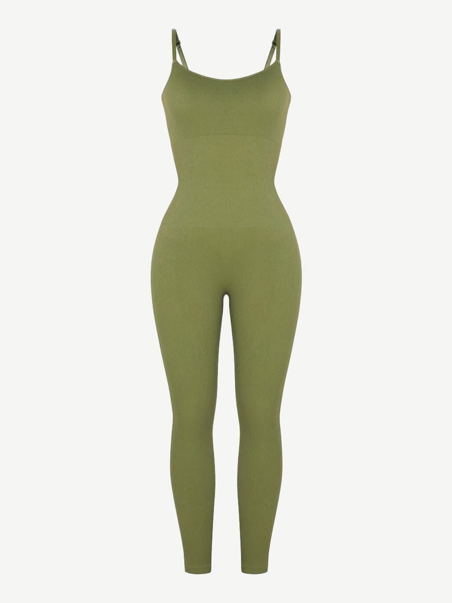 Wholesale High Stretchy Seamless Tummy Control Jumpsuit Removable cup pads