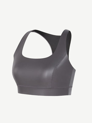 Wholesale Ultra Elasticity Silver Film Sauna Sport Bra with Removable cups