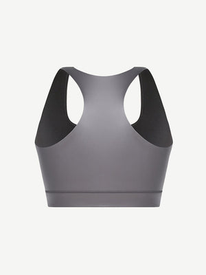 Wholesale Ultra Elasticity Silver Film Sauna Sport Bra with Removable cups