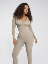 shaperix - Seamless Deep V Tummy Control Waist Cinching Catsuit