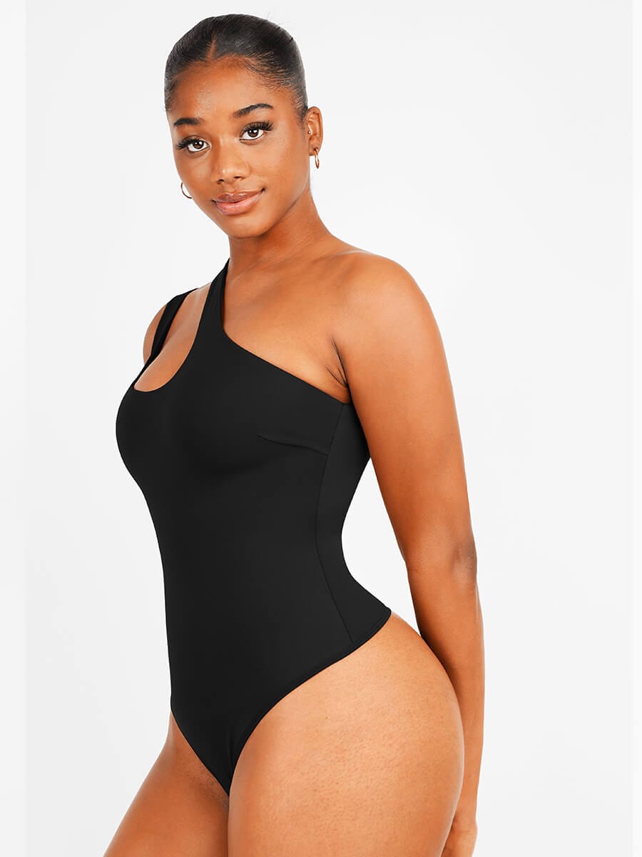 Wholesale One-shoulder Cut Out Shapewear Bodysuit