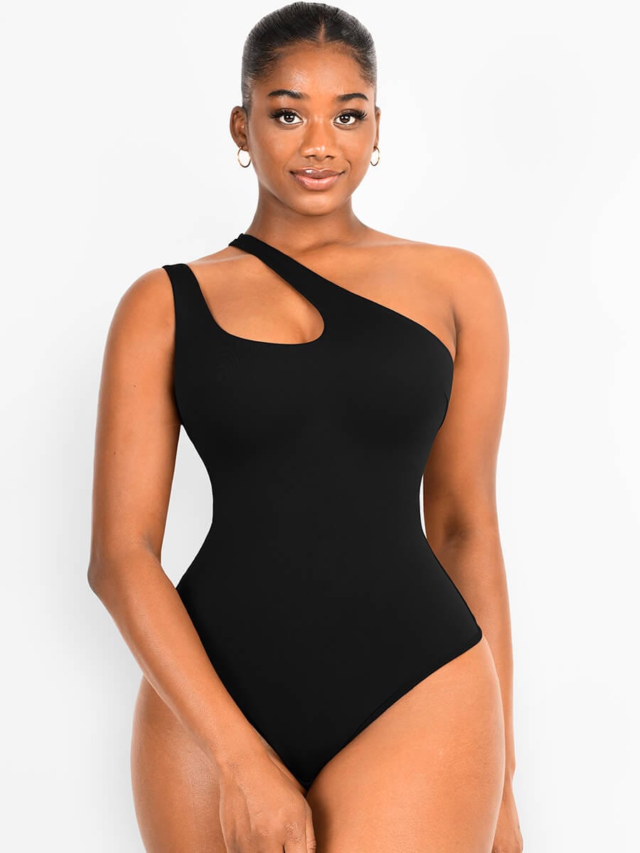 Wholesale One-shoulder Cut Out Shapewear Bodysuit