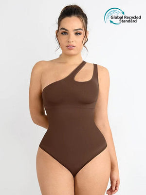 Wholesale One-shoulder Cut Out Waist and Abdomen Compression Shapewear Bodysuit