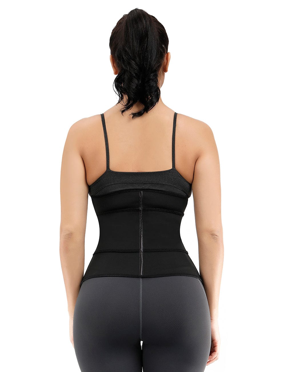 Remarkable Black Double Layer 7 Steel Boned Waist Trainer Plus Size