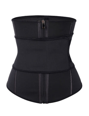 Remarkable Black Double Layer 7 Steel Boned Waist Trainer Plus Size