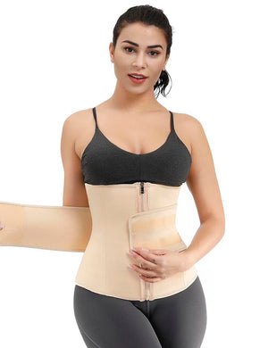 Remarkable Black Double Layer 7 Steel Boned Waist Trainer Plus Size