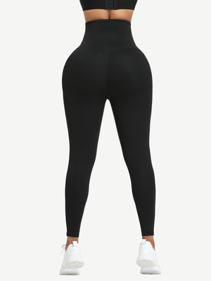 Wholesale Dark Blue Neoprene Butt Lifting Leggings Wide Waistband Lose Weight