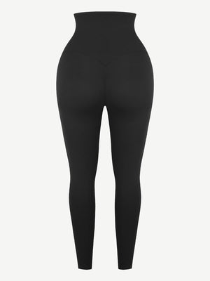 Wholesale Dark Blue Neoprene Butt Lifting Leggings Wide Waistband Lose Weight